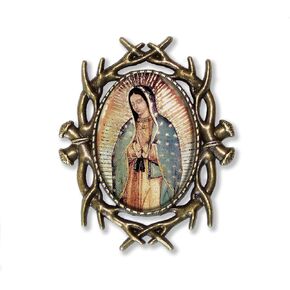Our Lady of Guadalupe Religious Spiritual Christianity Handmade Oval Glass Thorn BROOCH or pin Jewelry in Saudi Arabia