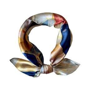 100% Silk Square Scarf - Agate 27x27"/70x70cm, Mulberry Satin Silk Bandana with Hand-rolled Edges, Soft Silk, Gift for her, Gift for him