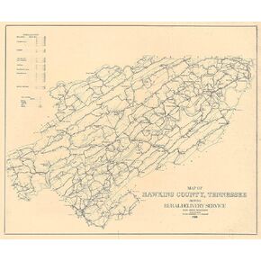 1920 Map of Hawkins County Tennessee (Material: Heavy Weight Matte)