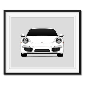 Porsche 911 Carrera (2012-2016) 991.1 طباعة جدار فن الديكور المصنوع يدويًا - 11x14 "Satin Print (غير مؤلف)
