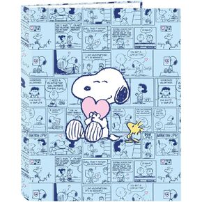 Snoopy Love Folder with 4 Rings, Ideal for Children of Different Ages Comfortable and Versatile, Quality and Resilience, 26.5 x 33 cm, Light Blue, M, Casual, lightblue, M, Casual