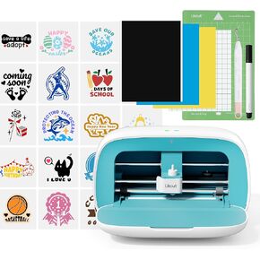 Likcut Vinyl Cutter Machine, Smart Sticker Maker Glee S501 for DIY Joy, Portable Cutting Tool for Crafting Beginner, Compact Design for Home & School Craft Projects, DIY Home Decor, Blue