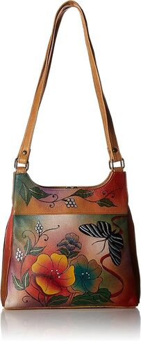 Anna by Anuschka Women's Hand-Painted Leather Triple Compartment Satchel, Amalfi Dawn in Saudi Arabia