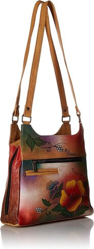 Anna by Anuschka Women's Hand-Painted Leather Triple Compartment Satchel, Amalfi Dawn in Saudi Arabia