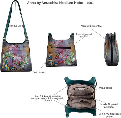 Anna by Anuschka Women's Hand-Painted Leather Triple Compartment Satchel, Amalfi Dawn in Saudi Arabia