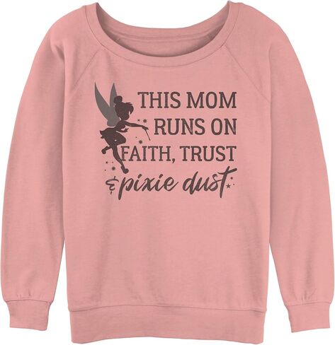 Disney Women's Tinkerbell Runs on Ftpd Junior's Raglan Pullover with Coverstitch in Saudi Arabia