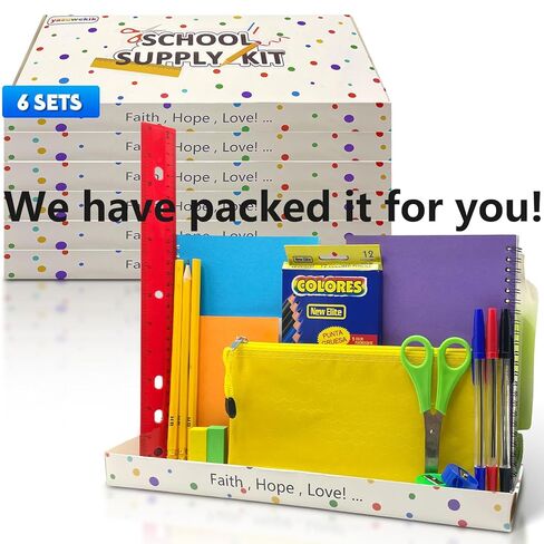 العودة إلى اللوازم المدرسية حزمة مجموعة كبيرة لعيد الميلاد طفل التبرع التبرع في المدرسة الدراسية مجموعة اللوازم الأساسية للأعمار 6-12 لحزب التعبئة الخيرية المسيحية السامري (24) هدايا (24) in Kuwait