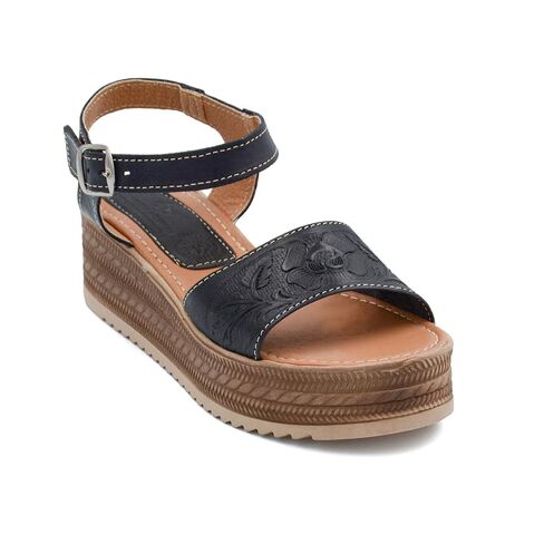 Mexican Leather Sandals with Ankle Strap for Women - Model 600 (7, TAN) in Kuwait