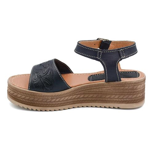 Mexican Leather Sandals with Ankle Strap for Women - Model 600 (7, TAN) in Kuwait