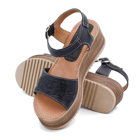 Mexican Leather Sandals with Ankle Strap for Women - Model 600 (7, TAN) in Kuwait