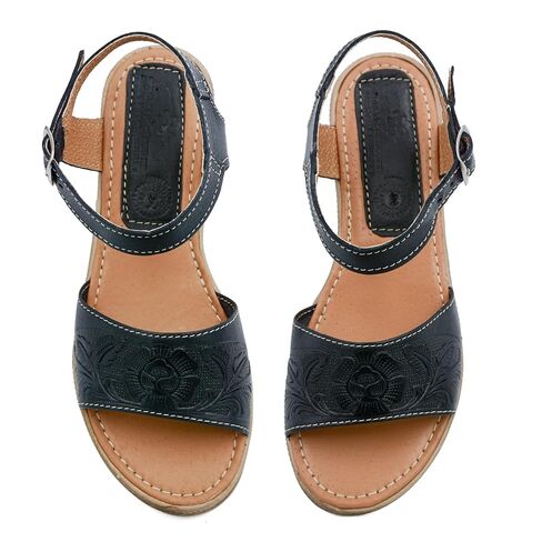 Mexican Leather Sandals with Ankle Strap for Women - Model 600 (7, TAN) in Kuwait