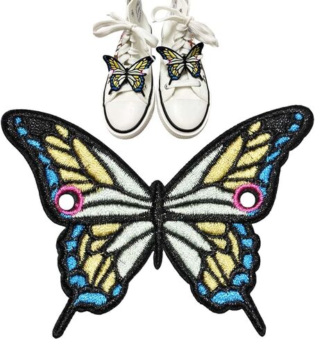 1 Pair Handmade Butterfly Wings Shoelace Charms for Sneakers Boots the Sun Shoe Charms for Women Colorful DIY Shoe Decoration Shoe Lace Charm Shoe Accessories Set for Girls Gift (ButterWing1) in Kuwait