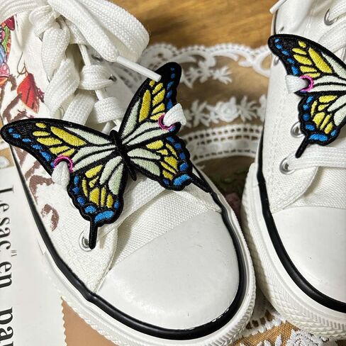 1 Pair Handmade Butterfly Wings Shoelace Charms for Sneakers Boots the Sun Shoe Charms for Women Colorful DIY Shoe Decoration Shoe Lace Charm Shoe Accessories Set for Girls Gift (ButterWing1) in Kuwait