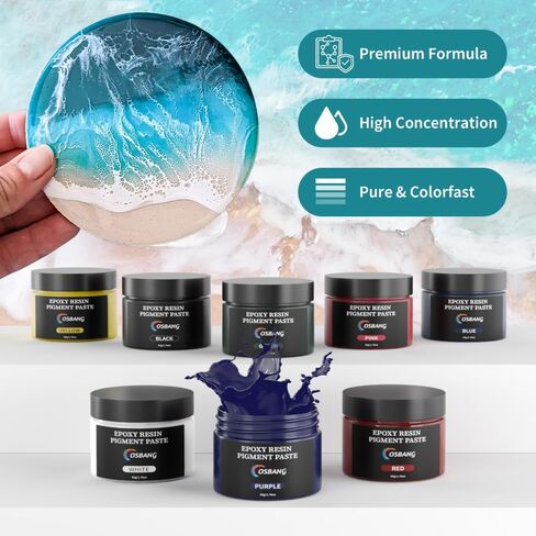 8 Colors Pigment Pastes for Epoxy Resin, 1.76oz/50g Epoxy Resin Color Pigment, Opaque Resin Dye, Resin Pigment for Epoxy Art Making in Saudi Arabia