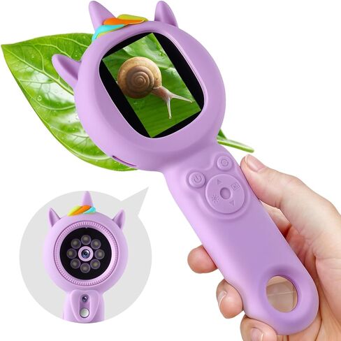 Kids Microscope- 500x Magnification,16X Zoom,Handheld Microscope for Kids with HD Cam,Portable Science Learning Tool,Christmas Birthday Gifts for Boys Girls Aged 3-12,32GB SD Card Include (Purple) in Saudi Arabia