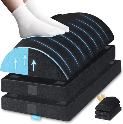 KAYFIA Foot Rest for Under Desk at Work XXL(20in) with 3 Adjustable Heights，Foot Stool with Supportive Gel Foam, Warmer Feet Pocket Footrest for Office Gaming Chair, for Leg Support -Black in Saudi Arabia