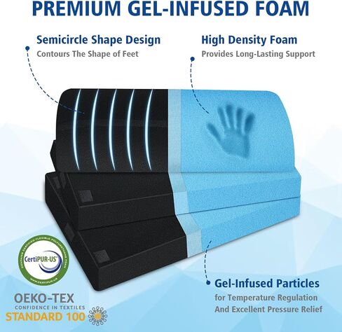 KAYFIA Foot Rest for Under Desk at Work XXL(20in) with 3 Adjustable Heights，Foot Stool with Supportive Gel Foam, Warmer Feet Pocket Footrest for Office Gaming Chair, for Leg Support -Black in Saudi Arabia
