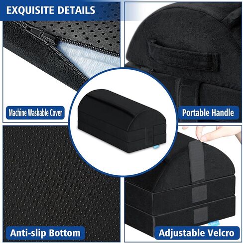 KAYFIA Foot Rest for Under Desk at Work XXL(20in) with 3 Adjustable Heights，Foot Stool with Supportive Gel Foam, Warmer Feet Pocket Footrest for Office Gaming Chair, for Leg Support -Black in Saudi Arabia