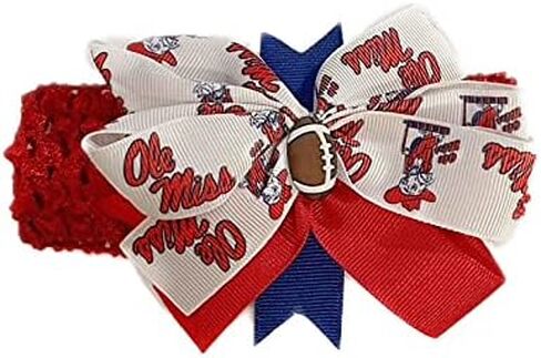 Ole Miss Baby Girl Boutique Bow Crocheted Headband in Saudi Arabia