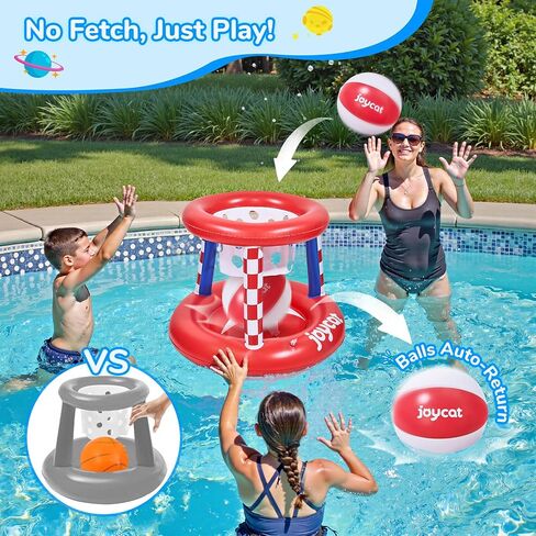 JoyCat Inflatable Pool Volleyball Set,125 Inch Volleyball Net & Basketball Hoop,Floating Swimming Pool Games Lake Beach Toys for Kids,Water Games for Adults and Family,Pools Party Gift in Saudi Arabia