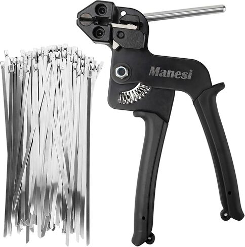 مسدس ربط كابل من الفولاذ المقاوم للصدأ مع 100 قطعة من روابط الكابلات المصنوعة من الفولاذ المقاوم للصدأ أداة ربط الكابل لربطات الكابلات المعدنية، مجموعة أدوات ربط الرمز البريدي المعدنية، مجموعة أدوات ربط الرمز البريدي ذاتية القفل، أزرق in Kuwait