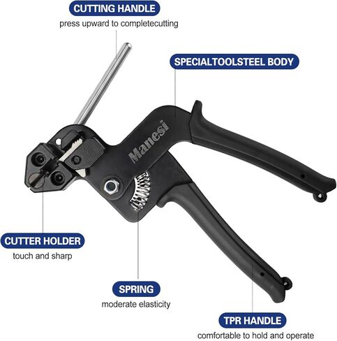 مسدس ربط كابل من الفولاذ المقاوم للصدأ مع 100 قطعة من روابط الكابلات المصنوعة من الفولاذ المقاوم للصدأ أداة ربط الكابل لربطات الكابلات المعدنية، مجموعة أدوات ربط الرمز البريدي المعدنية، مجموعة أدوات ربط الرمز البريدي ذاتية القفل، أزرق in Kuwait