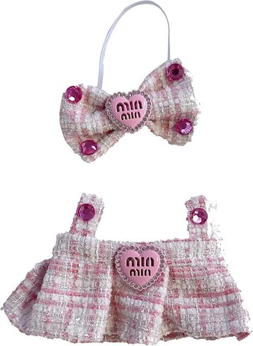 Doll Outfit Set for 17cm Dolls, 2 Piece Clothes Set for Doll, Premium Fashion Dresses for Dolls Accessories Suit (NO Doll) (Pink) in Saudi Arabia