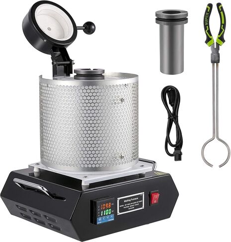VEVOR Electric Melting Furnace, 3KG Digital Electric Melting Furnace, 1750W 1150℃/2102 ℉ Gold Smelter Furnace W/ 1KG&3KG Graphite Crucible & Ingot Die for Processing of Melting Gold, Silver, Copper in Saudi Arabia