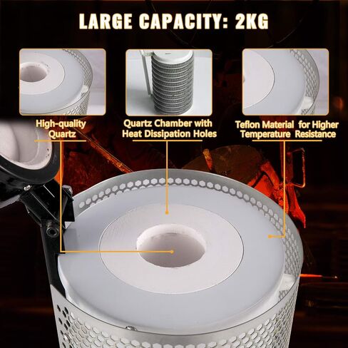 VEVOR Electric Melting Furnace, 3KG Digital Electric Melting Furnace, 1750W 1150℃/2102 ℉ Gold Smelter Furnace W/ 1KG&3KG Graphite Crucible & Ingot Die for Processing of Melting Gold, Silver, Copper in Saudi Arabia