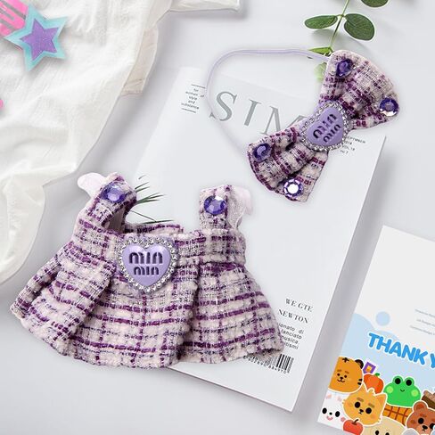 Doll Outfit Set for 17cm Dolls, 2 Piece Clothes Set for Doll, Premium Fashion Dresses for Dolls Accessories Suit (NO Doll) (Pink) in Saudi Arabia