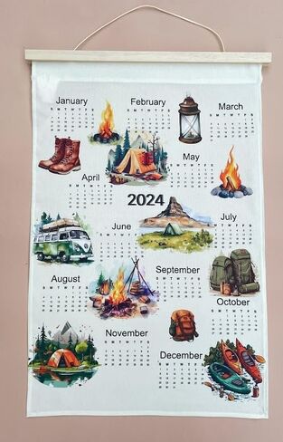 Travel themed 2025 Calendar Towel, Linen calendar, Wall calendar for him (Beach houses) in Saudi Arabia
