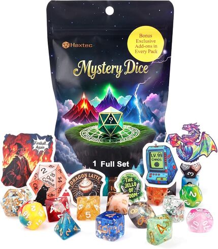 Haxtec Mystery Dice Set DND Dice Wide Range of Patterns Polyhedral Gaming Dice for Tabletop & Role-Playing RPG DND Gift in Kuwait