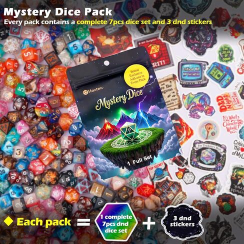 Haxtec Mystery Dice Set DND Dice Wide Range of Patterns Polyhedral Gaming Dice for Tabletop & Role-Playing RPG DND Gift in Kuwait