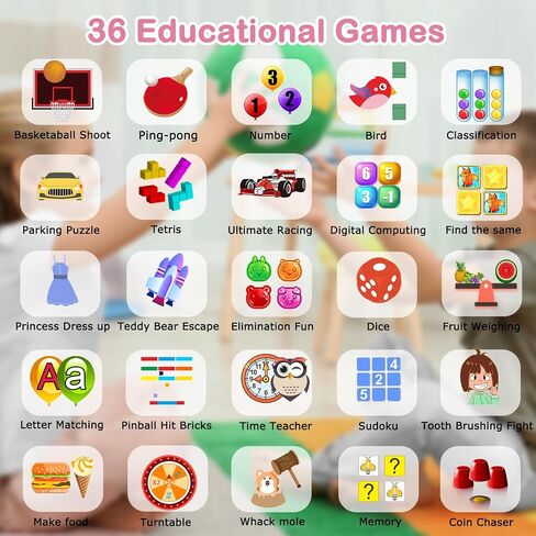 Kids Game Smart Watch for Kids with 24 Puzzle Games HD Touchscreen Camera Music Player Pedometer Alarm Clock Calculator Flashlight 12/24hr Kids Watch Gift for 4-12 Year Old Boys Toys for Kids in Saudi Arabia