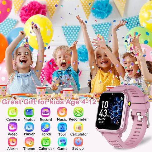 Kids Game Smart Watch for Kids with 24 Puzzle Games HD Touchscreen Camera Music Player Pedometer Alarm Clock Calculator Flashlight 12/24hr Kids Watch Gift for 4-12 Year Old Boys Toys for Kids in Saudi Arabia