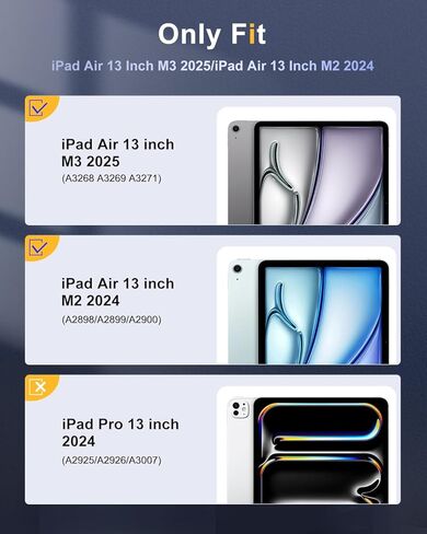 حافظة TiMOVO لجهاز iPad Air 13 بوصة (M2) 2024 مع حامل قلم رصاص، غطاء واقٍ نحيف مع غطاء خلفي شفاف لجهاز iPad Air 13 بوصة، تنبيه/غفو تلقائي - أزرق داكن in Kuwait