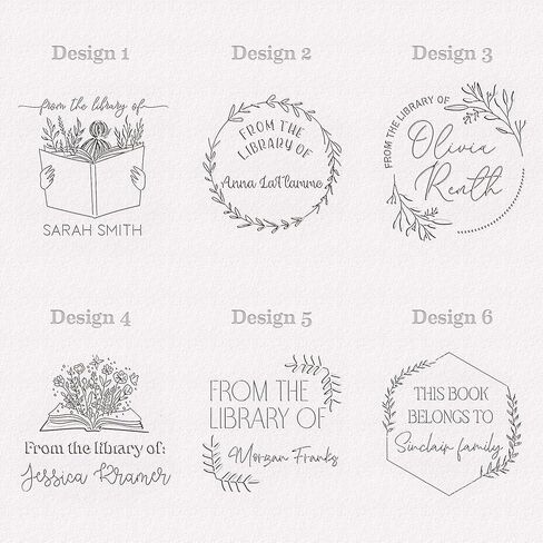 Personalized Book Embosser - Customizable Embosser Stamp for Crisp, Clear Impressions - Perfect for Bookplates, Endpapers, and Covers - Custom Embosser for Personal Libraries - Floral Designs in Saudi Arabia