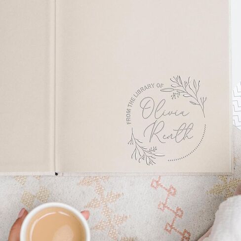 Personalized Book Embosser - Customizable Embosser Stamp for Crisp, Clear Impressions - Perfect for Bookplates, Endpapers, and Covers - Custom Embosser for Personal Libraries - Floral Designs in Saudi Arabia