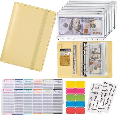 NICOOTHBudget Binder Cash Envelopes A6 Money Saving Binder with Zipper envelopes (Purple) in Saudi Arabia