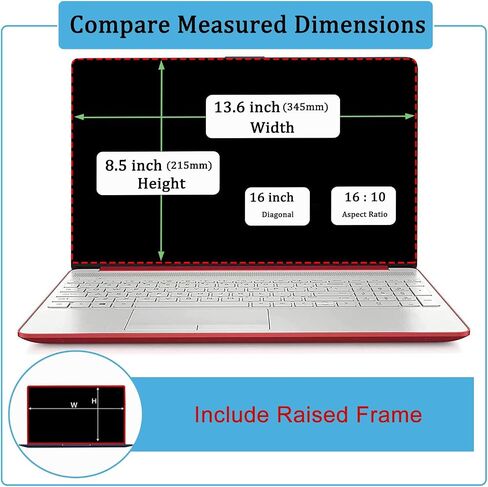 16 Inch Anti Blue Light Screen Protector For Lenovo Hp Dell Acer Asus Samsung etc 16" Laptop-16:10 Aspect Ratio, 16 Inch Computer Monitor Glare Filter in Saudi Arabia