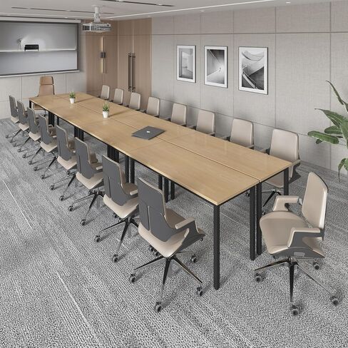 طاولات مؤتمرات Bonzy Home Conference مكتب كمبيوتر Office Computer لدراسة غرفة الاجتماعات ، طابعة طابعة ، طاولة بودكاست ، توفير تصميم مساحة 10 أشخاص أسود حديث 4pcs (94.4 "x47.2" x29.5 "، أسود) in Kuwait