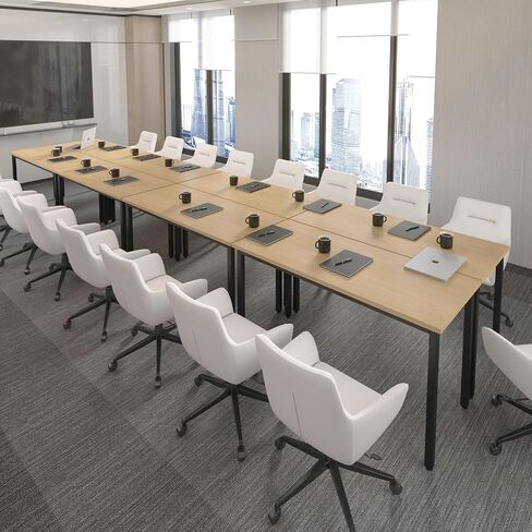 طاولات مؤتمرات Bonzy Home Conference مكتب كمبيوتر Office Computer لدراسة غرفة الاجتماعات ، طابعة طابعة ، طاولة بودكاست ، توفير تصميم مساحة 10 أشخاص أسود حديث 4pcs (94.4 "x47.2" x29.5 "، أسود) in Kuwait