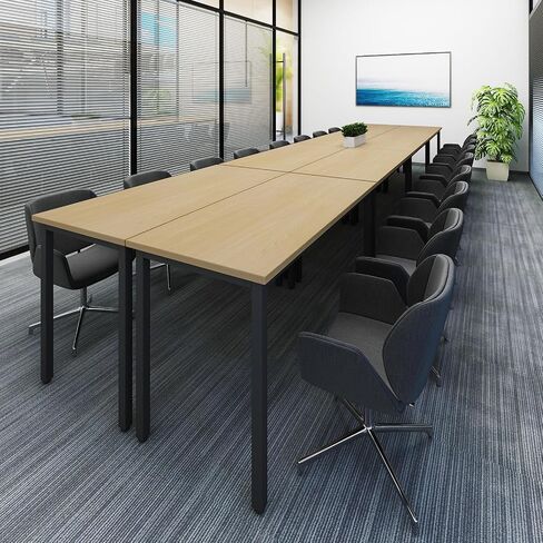طاولات مؤتمرات Bonzy Home Conference مكتب كمبيوتر Office Computer لدراسة غرفة الاجتماعات ، طابعة طابعة ، طاولة بودكاست ، توفير تصميم مساحة 10 أشخاص أسود حديث 4pcs (94.4 "x47.2" x29.5 "، أسود) in Kuwait