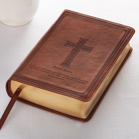 Custom Personalized Small Compact KJV Holy Bible | Compact Faux Leather Bible Name in Gold | Larger Print | King James Version Lay Flat Design | Pink in Saudi Arabia