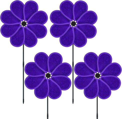 4 PCS 11.4" W x 28" H Reflective Pinwheels Sparkly Lawn Wind Spinners Colorful Rainbow Windmill for Garden Decoration Bird Devices Deterrent to Scare Birds Away（Multicolor） in Kuwait