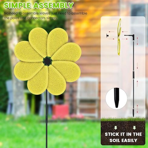 4 PCS 11.4" W x 28" H Reflective Pinwheels Sparkly Lawn Wind Spinners Colorful Rainbow Windmill for Garden Decoration Bird Devices Deterrent to Scare Birds Away（Multicolor） in Kuwait