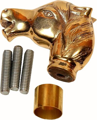 Brass Horse Head Solid Handle Victorian Style Walking Stick for Wooden Cane in Saudi Arabia