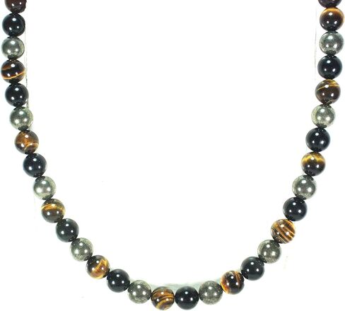 Black Onyx Cross Necklace for Men | Spiritual Protection Jewelry | Gemstone Cross Necklace for Women | Religious Fashion Accessory | 6mm 22" in Saudi Arabia
