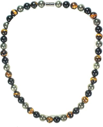 Black Onyx Cross Necklace for Men | Spiritual Protection Jewelry | Gemstone Cross Necklace for Women | Religious Fashion Accessory | 6mm 22" in Saudi Arabia