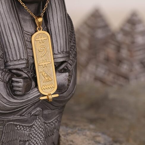 قلادة اسم قلادة Cartouche المخصصة ، مجوهرات مصر الهيروغليفية من HSTUDIO (XS ، 925K STERLING SIVAL) (S ، 925K Sterling Silver) in Saudi Arabia